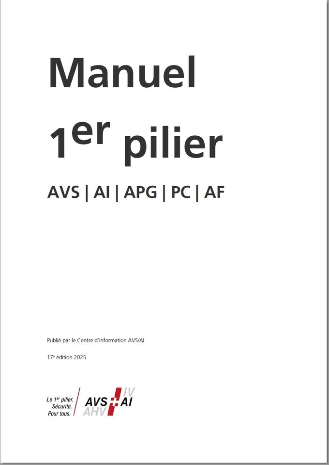 Manuel 1er pilier 2026 (sans classeur)
Disponible &agrave; partir du env. mi-f&eacute;vrier 2026
