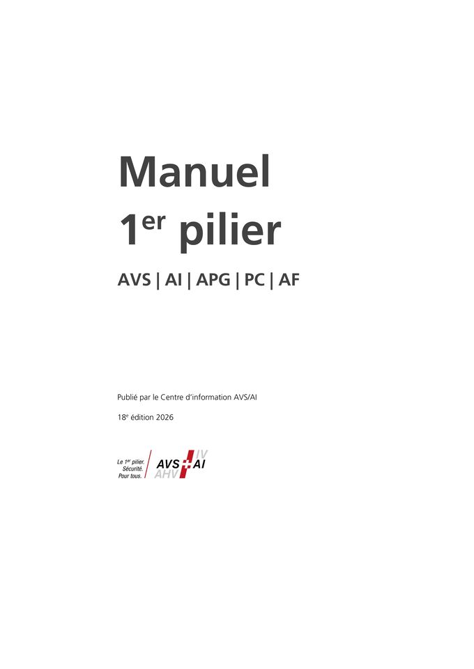 Manuel 1er pilier 2026