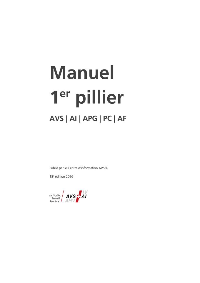 Manuel 1er pilier 2026